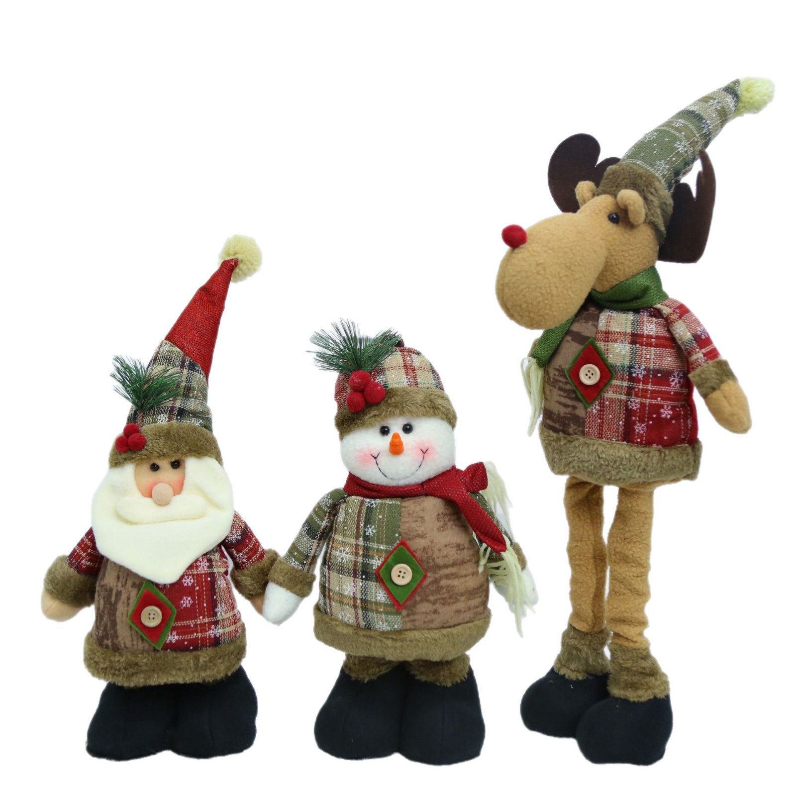 Navidad transfronteriza europea y americana rural retro tejido retráctil piernas viejos muñecas de nieve muñecas de alce adornos juguetes de peluche