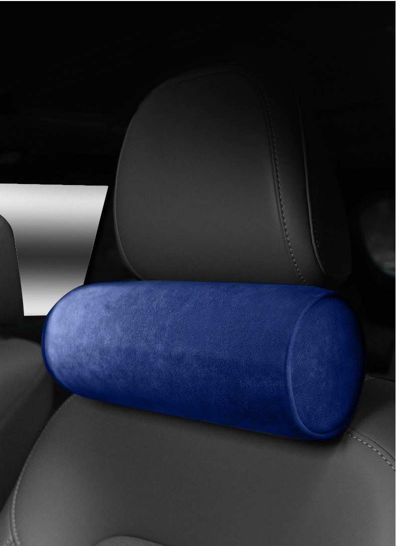 Italian Alcantara Suede Leather Seat Headrest Car Neck Pillow Memory Foam Cervical Spine Support Cushion