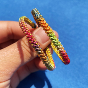 Year of the Snake Dragon Boat Festival Hand Rope Colorful Rope Children's Hand Rope Adult Hand Rope Colorful Small Dragon Scale Bracelet Adjustable Size