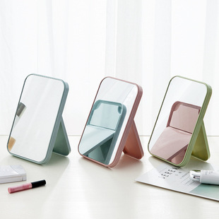 Puritic square mirror large desktop makeup mirror desktop single -sided princess dressing mirror folding portable model