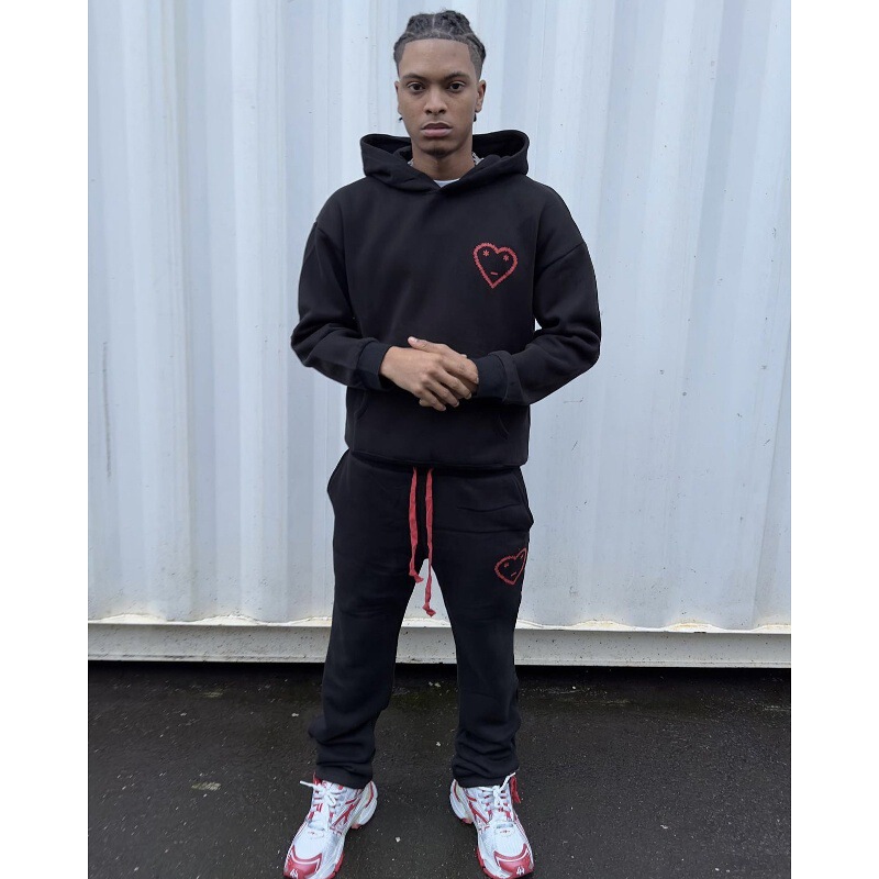 Carsicko Sweatshirt Suit Thin Velvet Warm European and American Stars Same Style Ukdripdrill Hip-Hop Street Casual