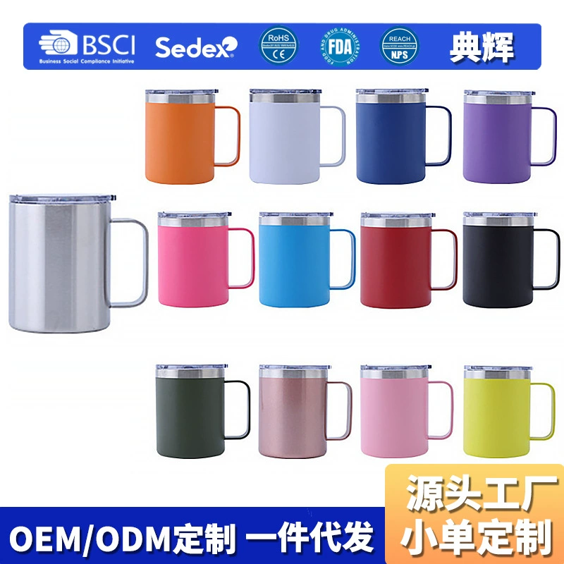 Трансграничная ручка 14oz кружка минималистичный мини-кофейная чашка 304 из нержавеющей стали термочашка бизнес офисная чашка для воды