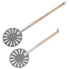 New Aluminum Oxide Non-stick Heat Insulating Perforated Pizza Spatula with Removable Handle Pizza Baking Tool