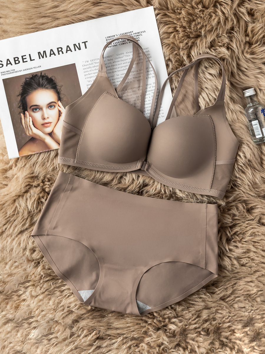 Sexy hebilla frontal ropa interior inalámbrica belleza de las mujeres espalda pequeño pecho push up soporte superior pecho grande sujetador traje 6336