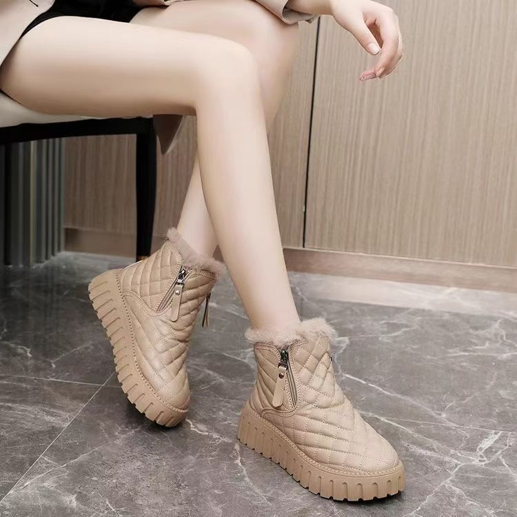 Stivali da neve antiscivolo da donna, nuovi stivali da neve invernali in velluto ispessito, stivali da donna in cotone caldo e resistente_voghion.com