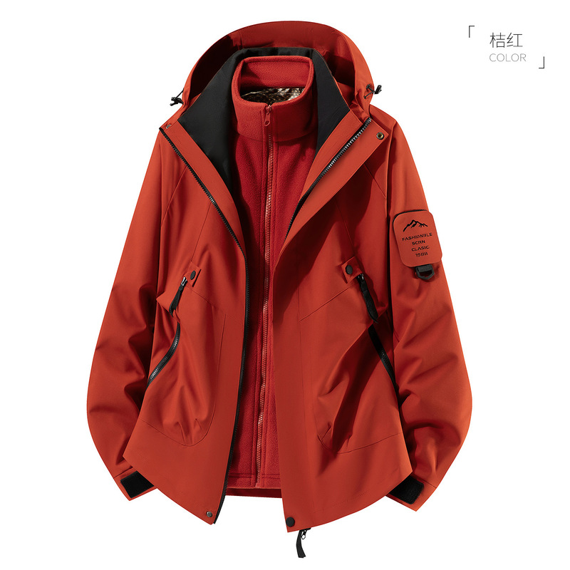 户外机能冲锋衣女款三合一防风防水情侣山系徒步进藏登山服外套男|undefined