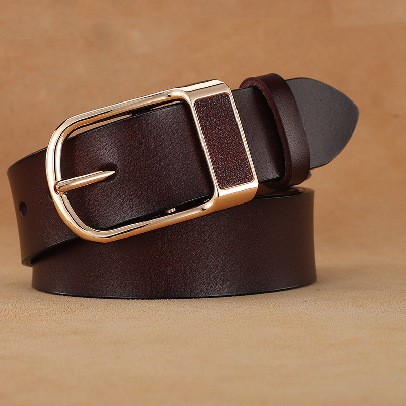 Cintura da uomo per tutti i bovini, allungata, casual, in doppia pelle, con fibbia ad ago vintage, in pelle da uomo_voghion.com