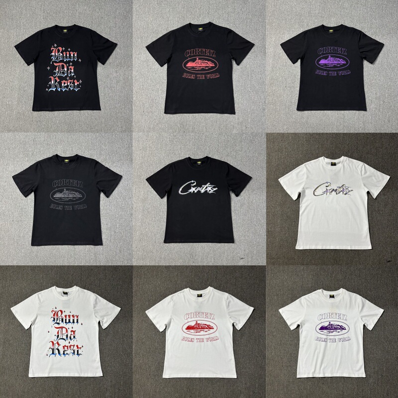Fashionable Brand American Alcatraz Series T-Shirt Short-Sleeved Letter Logo Printed Messiz Fashion Short-Sleeved Men's and Women's Short-Sleeved