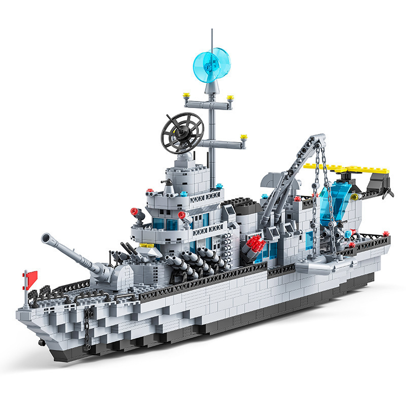 Bloques de construcción militares, portaaviones, destructores, cohetes, naves espaciales, pequeñas partículas, juguetes de puzzle para niños, regalos del 1 de junio