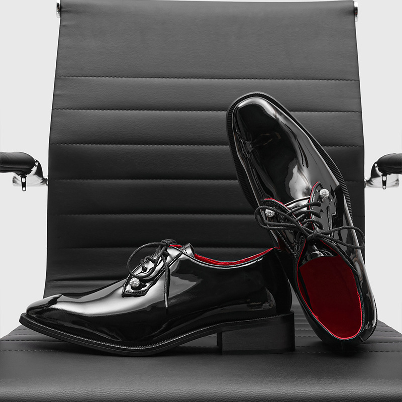 Celebrity-Style Red-Soled Leather Shoes for Men, Pointed-Toe Formal Work Shoes, Thick-Soled Derby Shoes, 7cm Invisible Height-Increasing Shoes 2607 Celebrity-Style Red-Soled Leather Shoes for Men, Pointed-Toe Formal Work Shoes, Thick-Soled Derby Shoes, 7cm Invisible Height-Increasing Shoes 2607