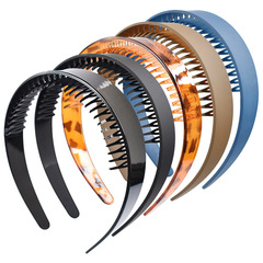 黑色帶齒防滑頭箍發捆洗臉敷面膜發箍女前額碎發壓發頭飾發卡跨境