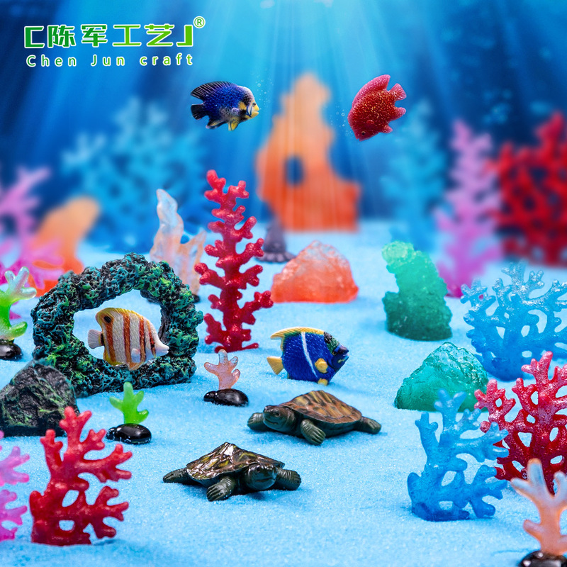 Micro-landscape creative small fish turtle coral reef stone aquarium landscape diy decorations accessories small ornaments