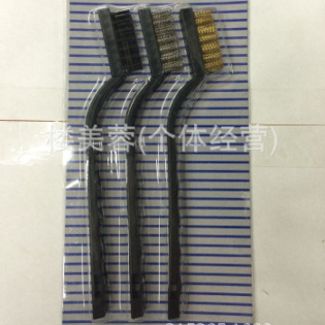 家具用品 亚马逊爆款  3PC7寸小号塑料柄钢丝刷插卡，铜丝刷，工