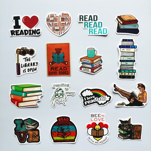 50 pieces of reading cartoon series book colorful cute personalized sticker notebooks skateboard fridge phone stickers