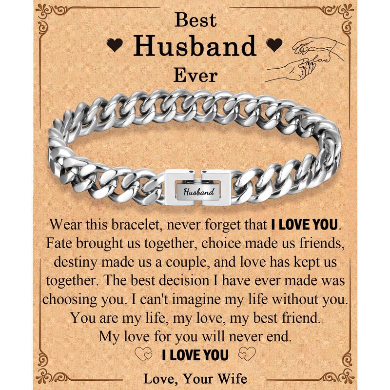 European and American Cross-Border New Stainless Steel Men's Bracelet for Husband, Uncle, Grandson, Brother, Graduation Day Fashion Trendy Jewelry European and American Cross-Border New Stainless Steel Men's Bracelet for Husband, Uncle, Grandson, Brother, Graduation Day Fashion Trendy Jewelry