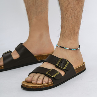 European and American New Style All-match Design Sense Color Rice Bead Inklet Simple Retro Distressed Coconut Tree Pendant Distinctive Men's Foot