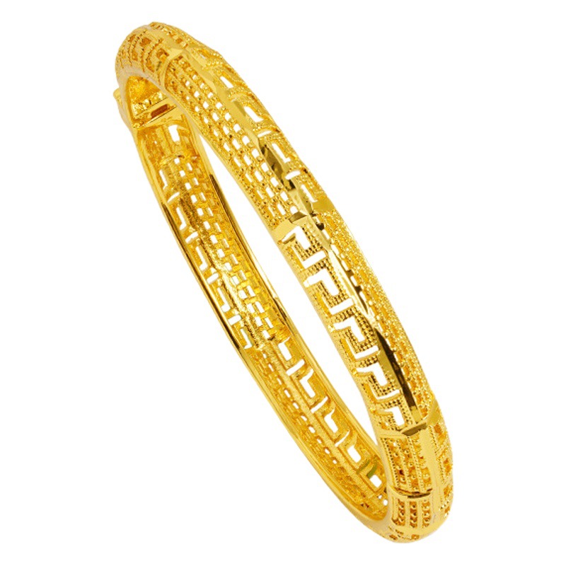 Vietnam antiguo oro hebilla pulsera hueco panal cóncavo-convexo personalidad Yiwu joyería al por mayor vivo caliente
