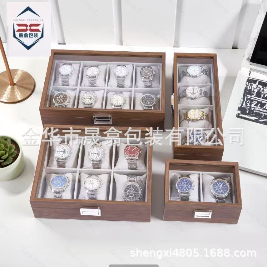 Ready-Made Walnut Wood Soft Pillow Watch Storage Box, High-End Home Watch Display Gift Box, Wooden Gift Collection Box