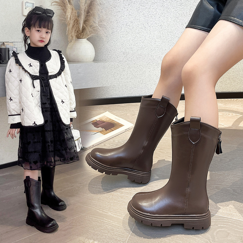 女童靴子春秋款长筒靴儿童长靴2025新款单靴小女孩走秀高筒靴公主|undefined