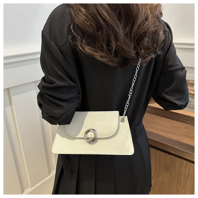 Borsa a tracolla da lavoro versatile a catena color caramella da donna, casual, semplice e alla moda, in PU, 2024_voghion.com