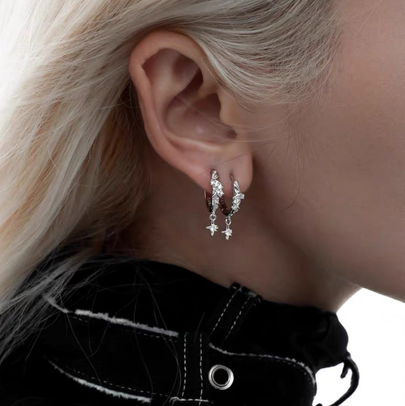 Simple aire frío zircón aretes de aretes de nicho para hombres y mujeres aretes de alta sensación joyas de aretes