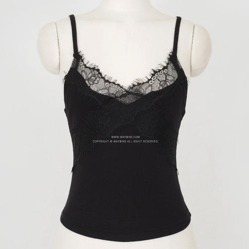Korean Instagram blogger Nu Tui's popular lace trim small halter top vest for women, outerwear, sexy inner layer, base layer top