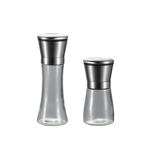Aion 304 stainless steel pepper grinder kitchen manual grinding tool glass storage jar creative seasoning bottle
