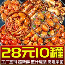 香辣大爆头八爪鱼即食麻辣小海鲜捞汁罐头新鲜章鱼鲍鱼生蚝下饭菜