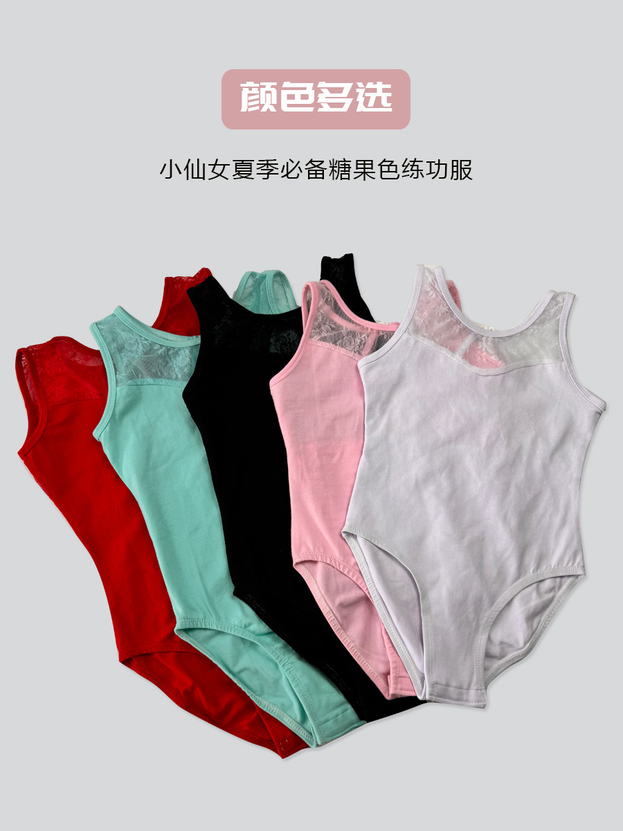 Ropa de baile de niñas al por mayor ropa de gimnasia infantil corte de mangas de ropa de ejercicio