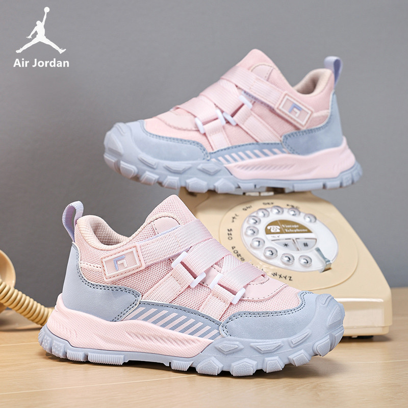 Jordan children's sports shoes for girls, new spring and autumn models, breathable double-mesh dad shoes for older children, non-slip running shoes for girls