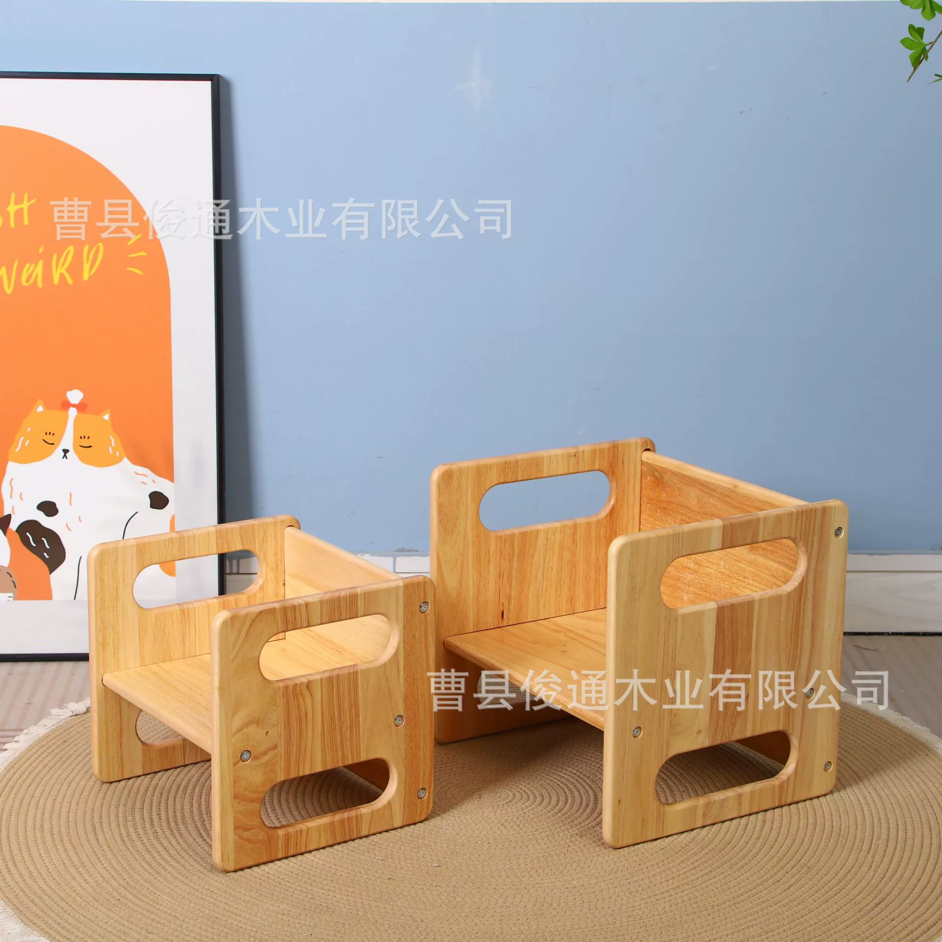 Деревянное детское сиденье Настольный стул двойного назначения Стул маленький низкий табурет из цельного дерева педали табурет детский квадратный стол