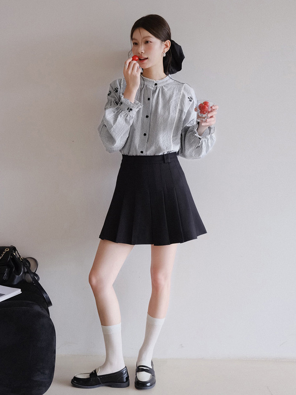 【温柔浮花绘】歌铭复古通勤蕾丝刺绣白衬衫女秋季新款上衣N503C|undefined