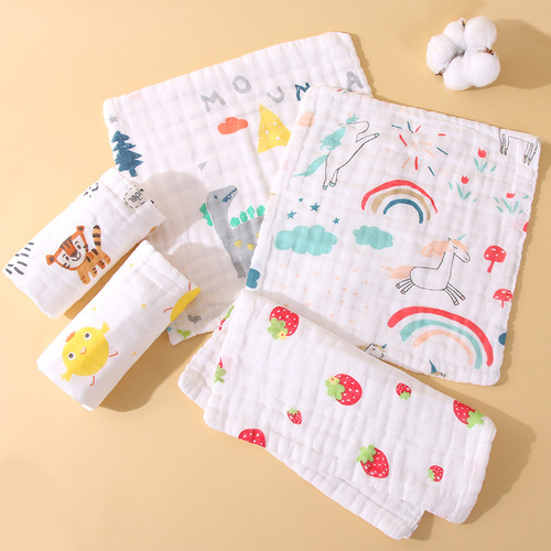 Small square towel Gauze children's square towel saliva towel soft skin-friendly and breathable baby towel Pure cotton wholesale
