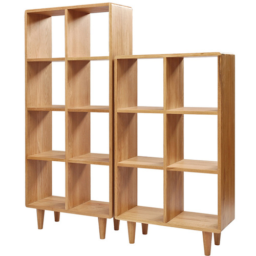 Nordic cherry wood bookshelf display rack, solid wood living room bookshelf shelf, partition Japanese study multi-layer bookshelf