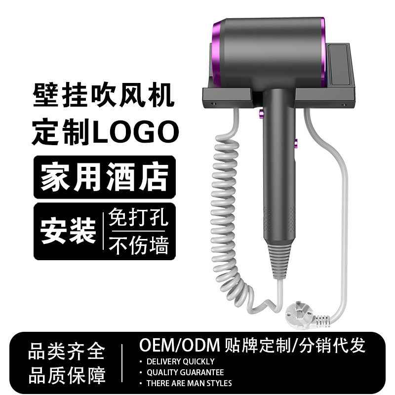 Cross-border high-speed electric hair dryer hotel hotel wall-mounted high-power hair dryer punch-free bathroom toilet