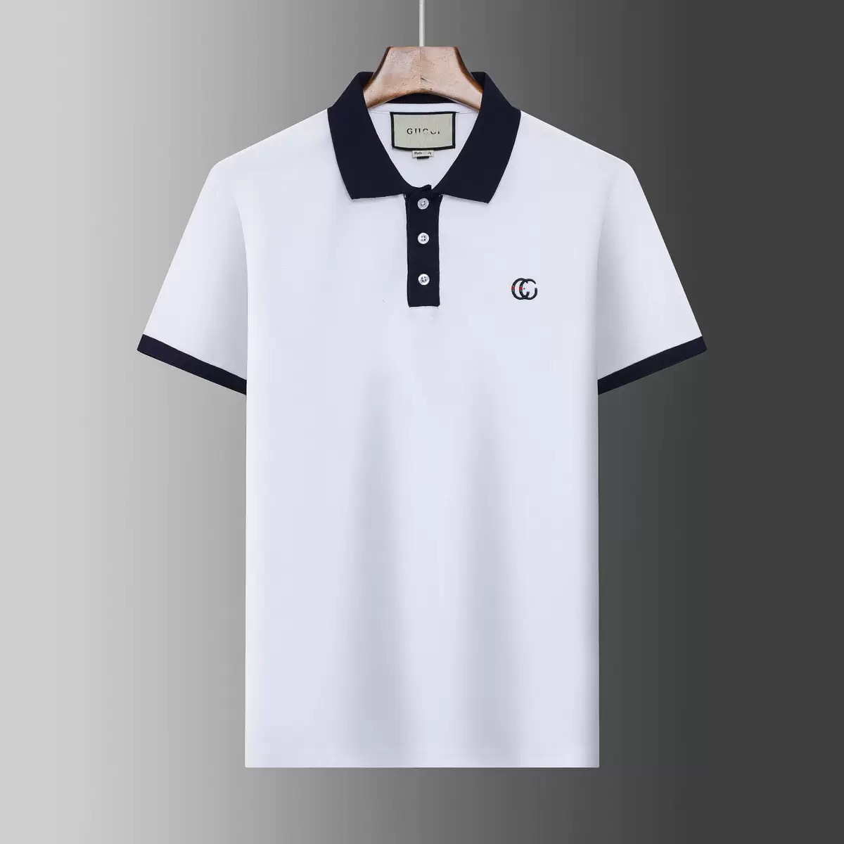 Edición correcta G2025 nueva estación europea de verano hombre con solapa algodón perla moda bordada camisa polo de manga corta
