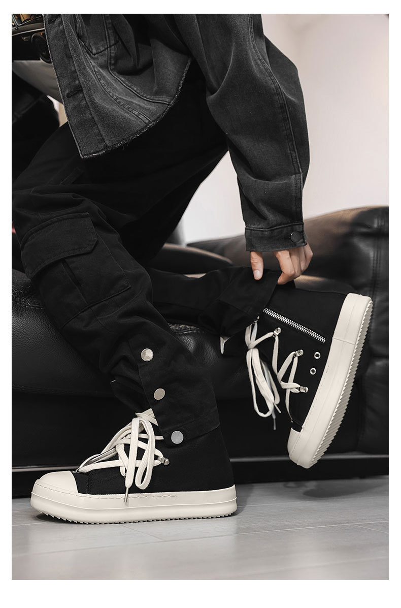 Sneakers alte in pelle da uomo con design a stella_voghion.com