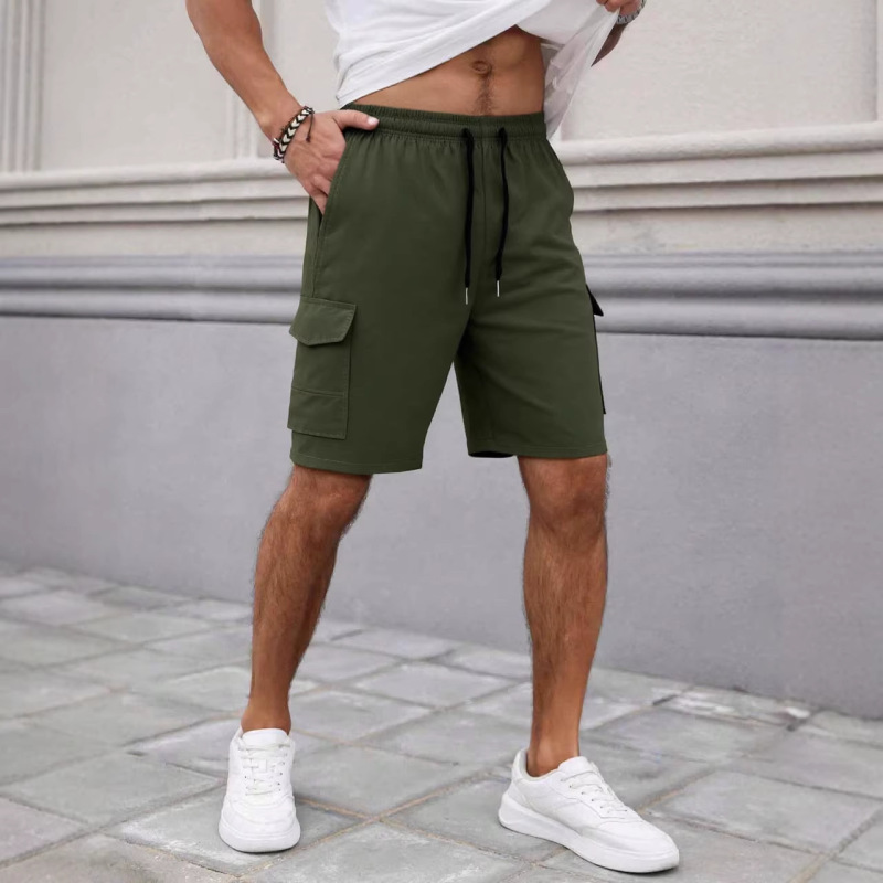 Cross-Border Amazon Large Size Men's Short Multi-Pocket Cargo Pants Loose Fitness Pants Casual Sports Shorts