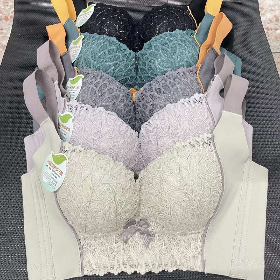 Nuevo sujetador de alta calidad de moda de encaje jacquard transpirable ajustable confortable tipo de botón múltiple tipo de ropa interior de mujer