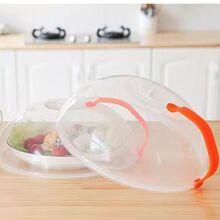 食品保鮮蓋子微波爐加熱專用防油濺罩熱菜熱飯耐高溫圓形塑料透明