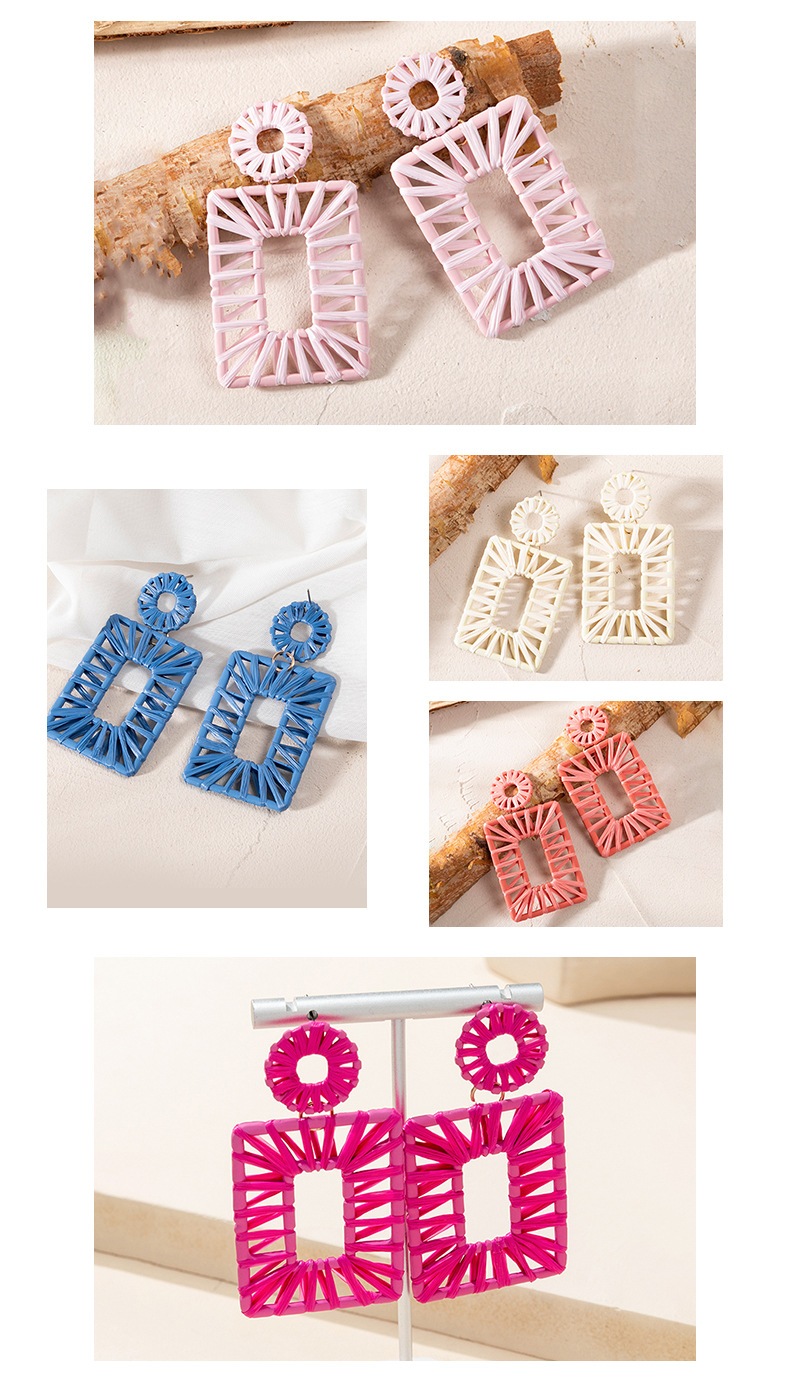 Gioielli e accessori Moda orecchini colorati in rafia per le donne ins design di nicchia temperamento di fascia alta ago d'argento orecchini esagerati marea_voghion.com