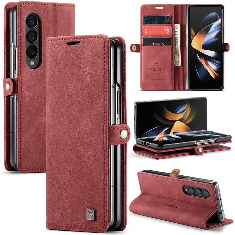 For Samsung Z Fold4 Mobile Phone Case Flip New Z Fold4 Mobile Phone Leather Case Retro Folding Protective Case