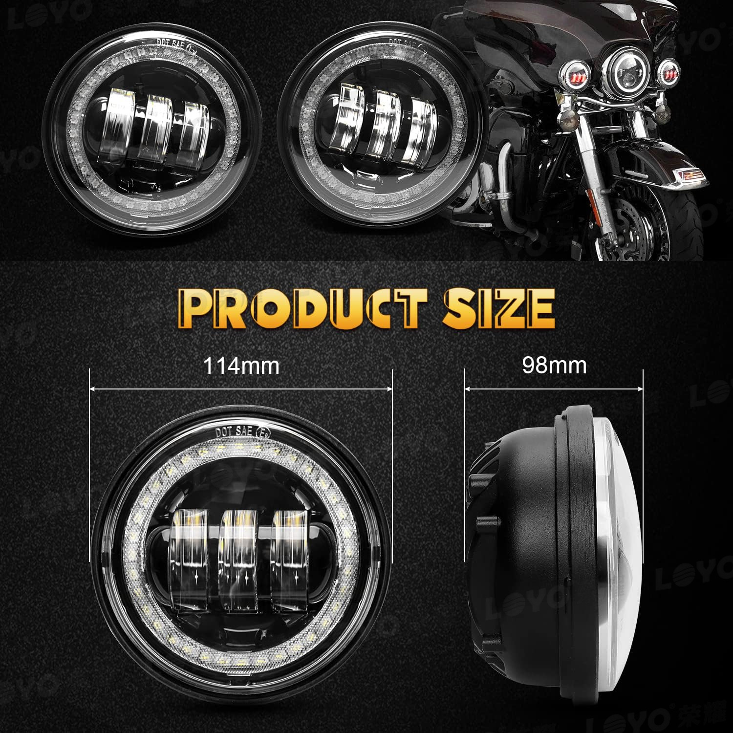 4.5 inch Harley fog lamp 30W Harley motorcycle modified LED fog lamp with aperture Devil eye