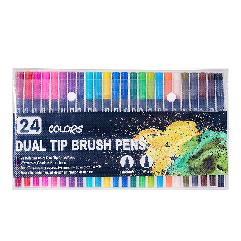 Pluma de acuarela de cabeza suave lavable 48-color pluma de color 36-color estudiante niños jardín de infantes pluma de dibujo arte pincel de dibujo