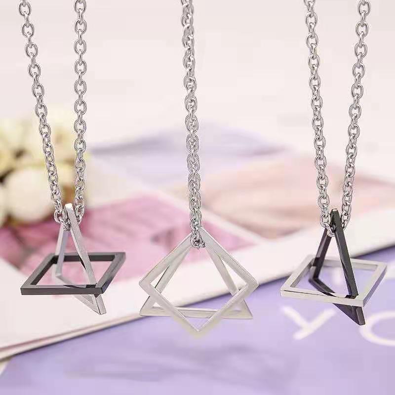 Punk Cool Style Triangle Titanium Steel Men's Pendant Necklace display picture 1