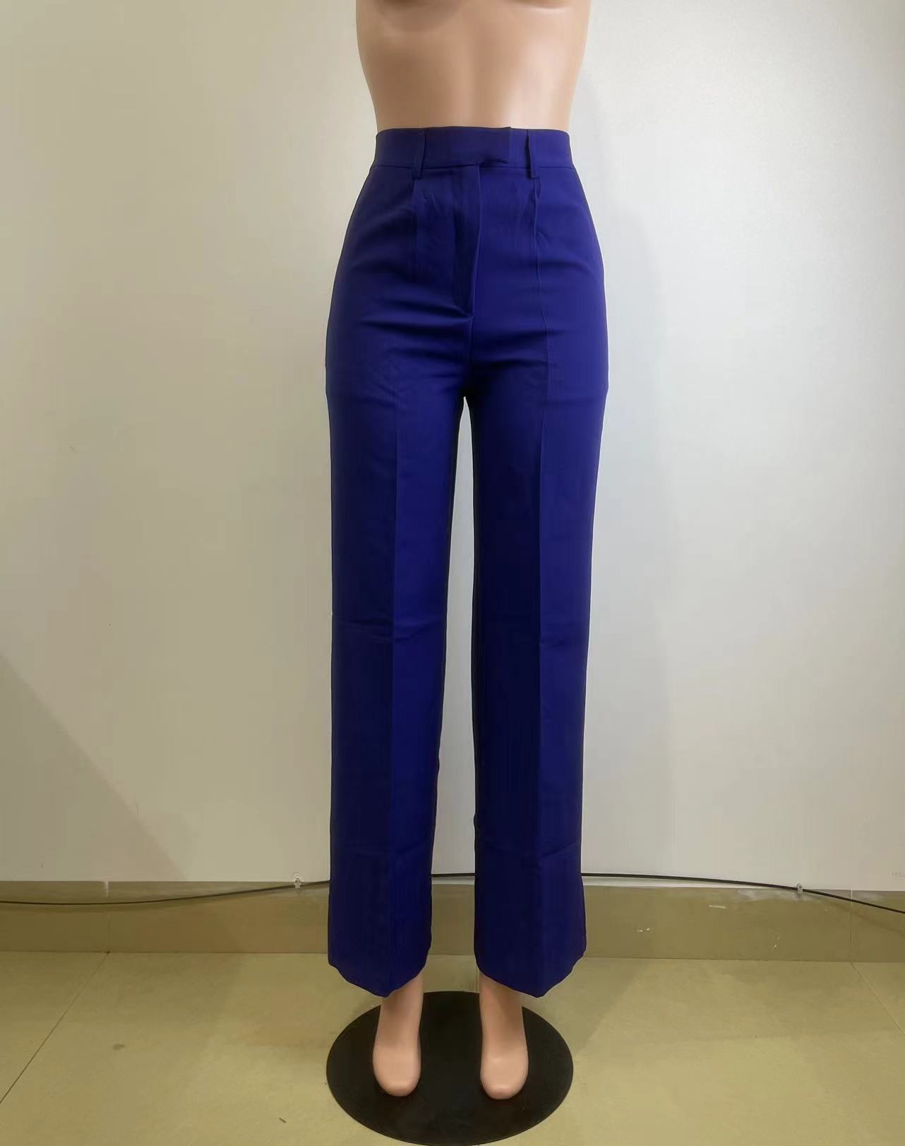 High waisted straight wide leg casual trousers_mkmklike.com