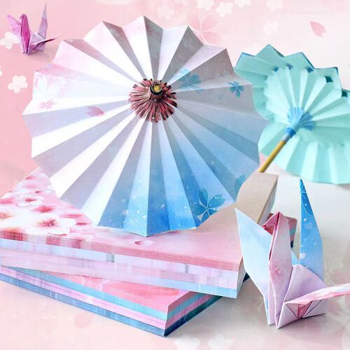 Children's handmade origami paper cranes starry sky twelve constellations origami square colored paper kindergarten paper-cutting materials