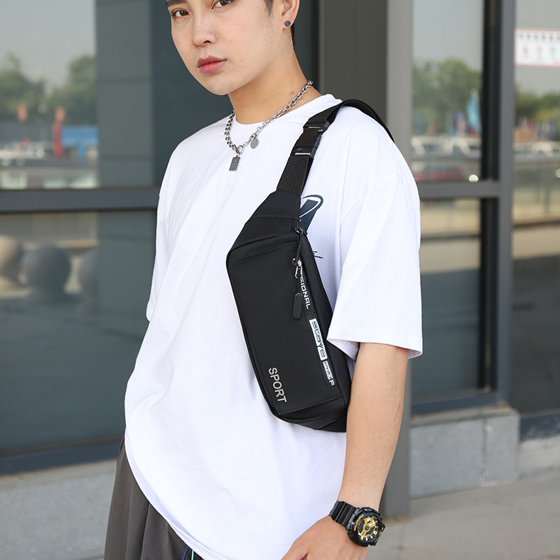 Nuevo bolso de cintura al aire libre para hombres y mujeres tela espumosa impermeable bolsa de pecho de viaje de ocio con cremallera oculta fábrica directa