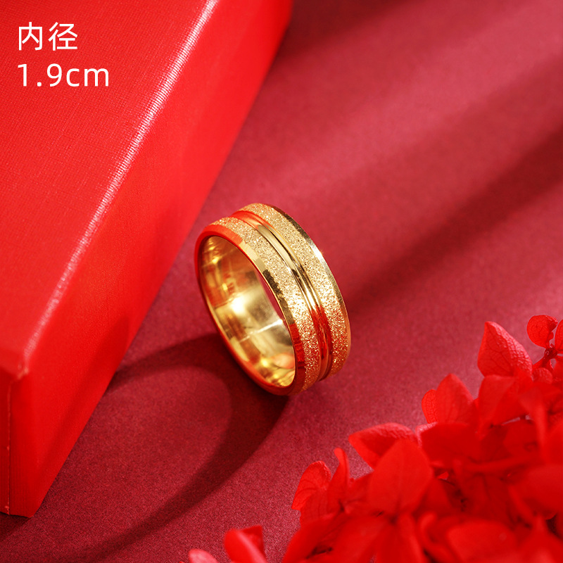 Vietnam arena oro doble biselado arena anillo estrellado estilo europeo y americano popular en línea rojo mismo estilo fábrica de joyas al por mayor