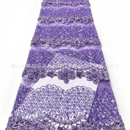 Nuevo estereoscópico 3D decalco manual cuentas tubo bordado tela de moda europea y americana vestido de boda vestido de cena tela